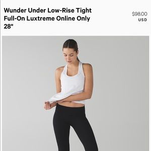 LULULEMON LOW RISE BLACK WUNDER UNDERS